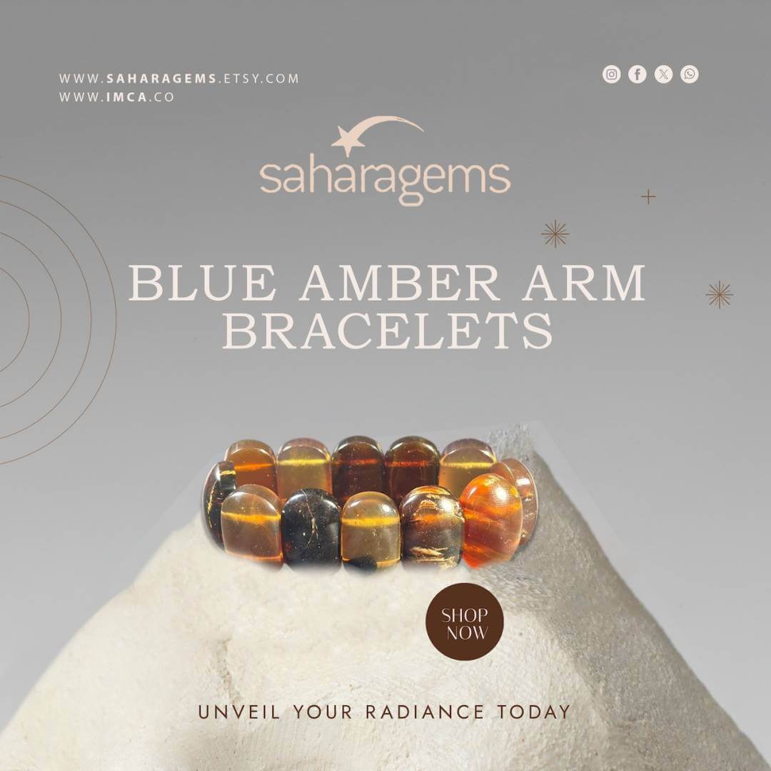 saharagems collection blue amber arm bracelet