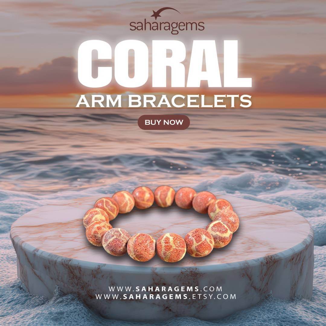 saharagems collection coral arm bracelets