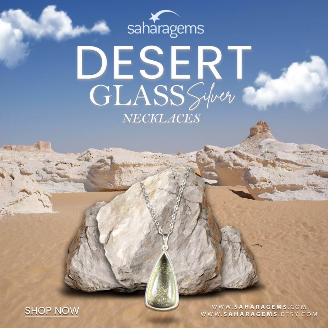 saharagems collection desert glass silver necklace